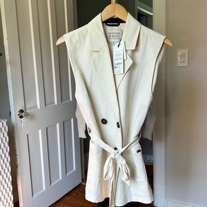Scotch & Soda double breasted linen blend vest ivory XS NWT